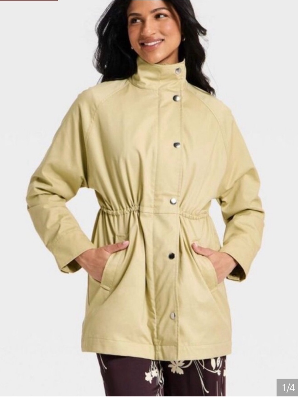 a new day Light Beige Drawstring-Waist Utility Jacket